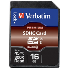 VERBATIM PREMIUM 16GB SDHC CLASSE 10