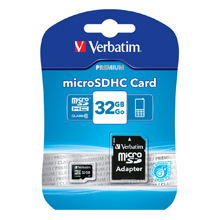 MICRO SD 32 GB CLASSE 10 VERBATIM CON ADATTATORE SD