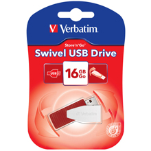 PENDRIVE VERBATIM SWIVEL USB 16 GB ROSSA