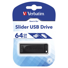 PENDRIVE 64 GB VERBATIM SLIDER USB 2.0