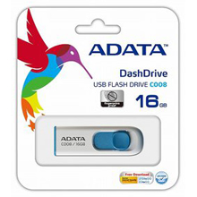 PENDRIVE A-DATA DASHDRIVE UC008 16 GB WHITE / BLUE