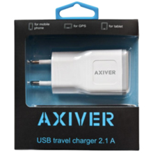 CARICABATTERIE AXIVER CARICA VELOCE USB 2.1A BIANCO IN BLISTER