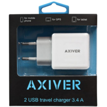 CARICABATTERIE AXIVER CARICA VELOCE 2 USB 3.4A BIANCO IN BLISTER