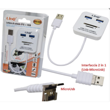 LETTORE SCHEDE OTG+HUB (USB-MICROUSB)