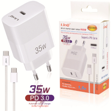 SET FAST CHARGE CARICABATTERIA + CAVO TYPE-C TYPE-C PD 3.0 35W