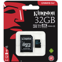 KINGSTON TECHNOLOGY CANVAS GO! 32GB MICROSDXC UHS-I CLASSE 10