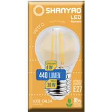 SHANYAO G45 4W LAMPADINA LED E27 FILAMENTO 3000K LUCE CALDA