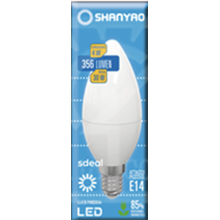 SHANYAO LAMPADINA LED E14 4W C37 6400K LUCE FREDDA