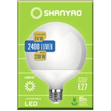SHANYAO E27 LAMPADINA LED G120 GLOBO 24W 4000K LUCE NATURALE