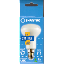 SHANYAO LAMPADINA LED E14 6W BULB REFLECTOR R50 6400K LUCE FREDDA