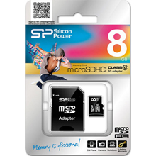MICRO SD SILICON POWER 8 GB CLASS 10 + ADATTATORE SD