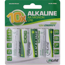 BATTERIE ALCALINE STILO AA CONFEZIONE 10 PEZZI