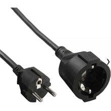CAVO ALIMENTAZIONE PROLUNGA SCHUKO. CEE-7/7 MASCHIO/FEMMINA, 5M, NERO