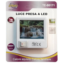 LUCE NOTTURNA A LED CON QUADRETTO LUMINOSO 1W 6000K