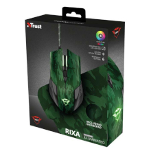 MOUSE USB GAMING LED TRUST RIXA + TAPPETINO VERDE