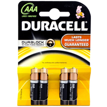 4 MINI STILO AAA DURACELL BASIC MN2400