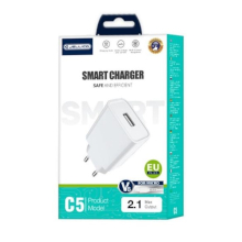 CARICABATTERIA C5 2.1A USB + CAVO MICRO-USB IN BLISTER BIANCO