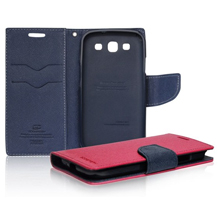 FANCY DIARY CASE MERCURY - CUSTODIA A LIBRO CON PORTA CARTE PER GALAXY TREND S7560/S7562 ROSA BLU