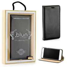 CUSTODIA IN PELLE NERA A LIBRO PER HUAWEI P8 (GRA-L09)