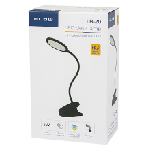 LAMPADA LED DA SCRIVANIA/LETTURA CON CLIP LB-20 NERA