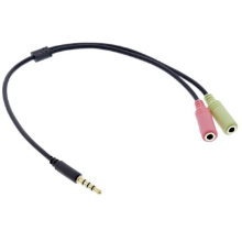 CAVO AUDIO SDOPPIATORE JACK 3.5MM A 2 JACK 3.5MM FEMMINA 0.25M