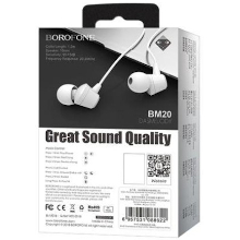 CUFFIE IN-EAR CON MICROFONO SUL FILO BM20 WHITE
