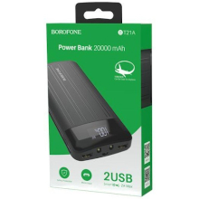 POWERBANK 20000 MAH 2 PORTE USB CON DISPLAY NERO