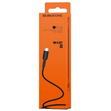 CAVO MICRO-USB BOROFONE 2.4A BX16 1M NERO