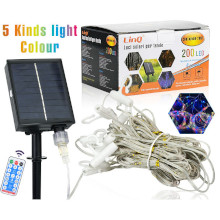 TENDA DI LUCI A ENERGIA SOLARE 200 LED 2M
