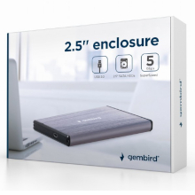 BOX ESTERNO GEMBIRD USB 3.0 2.5 POLLICI GRIGIO CHIARO