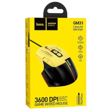 MOUSE USB HOCO GM31 PER GAMING 3600DPI NERO-GIALLO