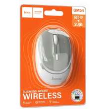 MOUSE WIRELESS/BLUETOOTH HOCO GM34 2.4G 1600DPI GRIGIO-BIANCO