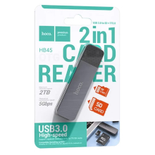 LETTORE DI SCHEDE SD/MICROSD HOCO HB45 USB 3.0 SILVER