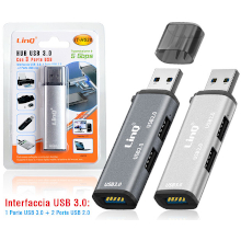 HUB COMPATTO 1 X USB 3.0 - 2 X USB 2.0