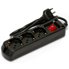 MULTIPRESA 3 POSTI SCHUKO/ITA 10/16A COLORE NERO LJ813