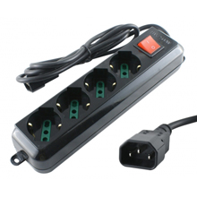MULTIPRESA 4 POSTI SCHUKO - BIPASSO CON INTERRUTTORE PER UPS