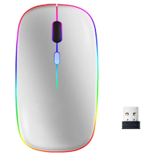 MOUSE WIRELESS MR12 CON LUCI LED RGB E BATTERIA RICARICABILE BIANCO