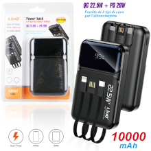 POWER BANK CAVI INCLUSI QC 22.5W + PD 20W 10000MAH