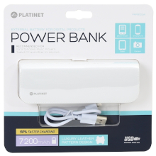 POWER BANK PLATINET BIANCO 7200MAH USB 5V
