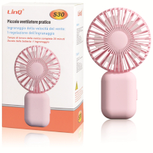 VENTILATORE PORTATILE 250MAH BIANCO-ROSA