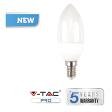 V-TAC PRO VT-226 LAMPADINA LED E14 5,5W CANDELA CHIP SAMSUNG 6400K LUCE FREDDA
