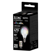 LAMPADINA LED E14 4.8W P45 CON TELECOMANDO 24 TASTI RGB + 3000K DIMMERABILE