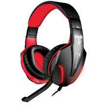 CUFFIE GAMING TECHMADE CON MICROFONO E LUCI LED COLORE ROSSO
