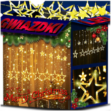 TENDA LUMINOSA DI STELLE LUCE CALDA 120 LED 4.7M