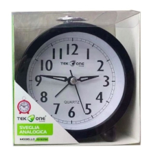 SVEGLIA ANALOGICA ROTONDA NERA-GRIGIA TO-SLP38