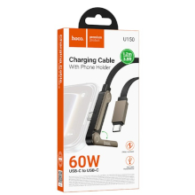 CAVO HOCO U150 USB-C / USB-C PD 60W CON SUPPORTO INTEGRATO 1.2 M NERO