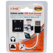 SCHEDA AUDIO 7.1 USB 2 JACK 3.5MM CON CAVO