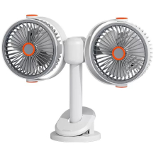 VENTILATORE DOPPIA TESTA REGOLABILE A 360 GRADI CON CLIP MULTIFUNZIONE