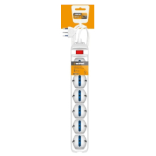 MULTIPRESA CON INTERRUTTORE A 5 USCITE 16A 250V MAX 3680W 1.5M